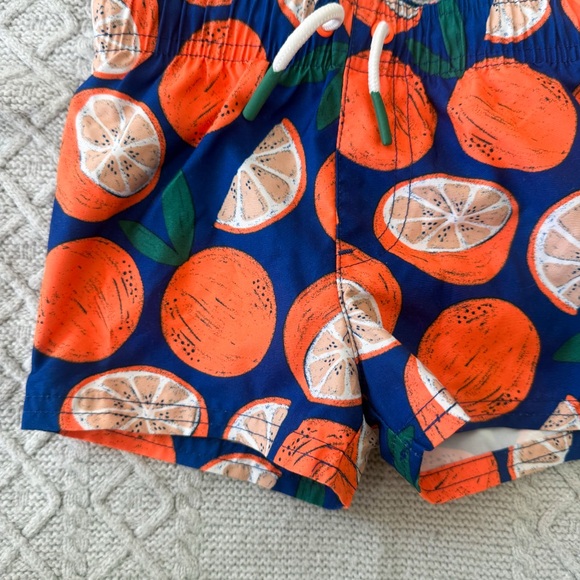 Blue Baby Swim Trunks with Oranges - Picture 3 of 9